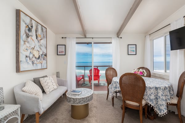 Relax in your light-filled living and dining space with sweeping ocean views right from your window. Step through the glass doors onto your private balcony and soak in the sea breeze.