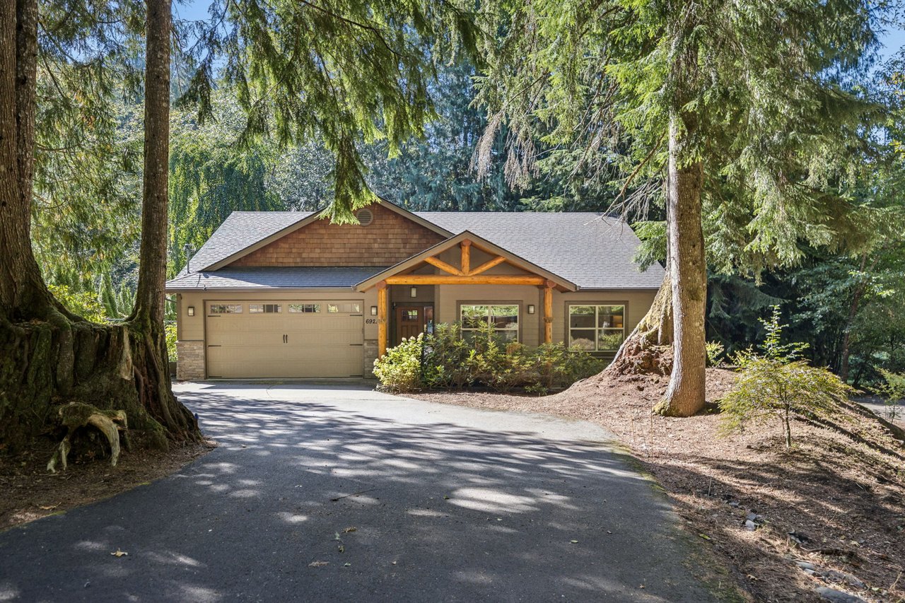 A charming mountain retreat nestled among towering evergreens, offering a peaceful sanctuary surrounded by nature's beauty and tranquility.