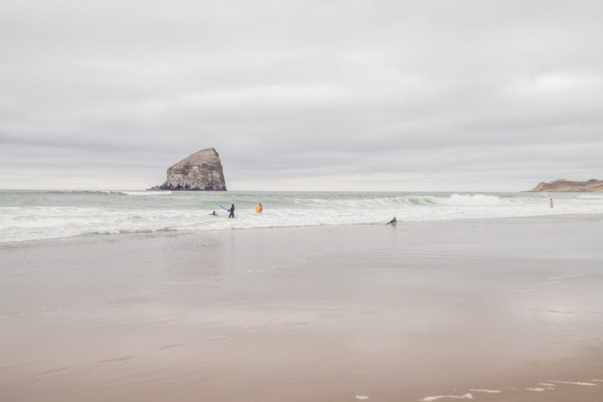 Surfing in Pacific City, Oregon